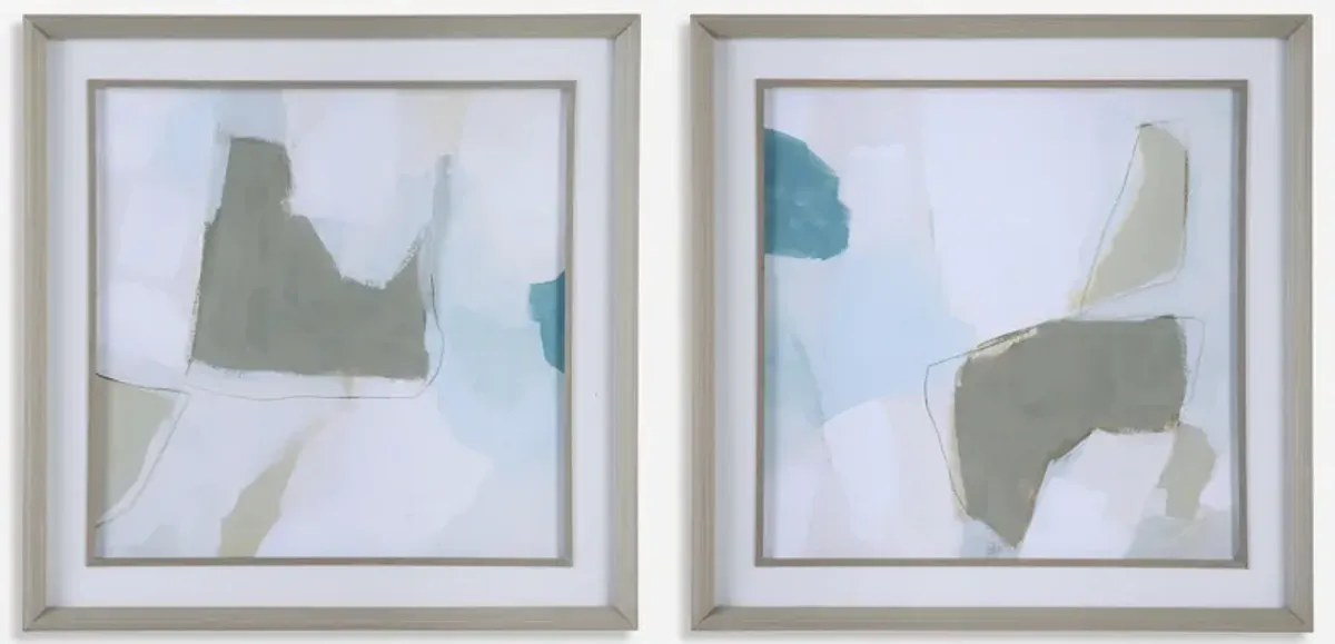 Mist Shapes Framed Prints, Set/2