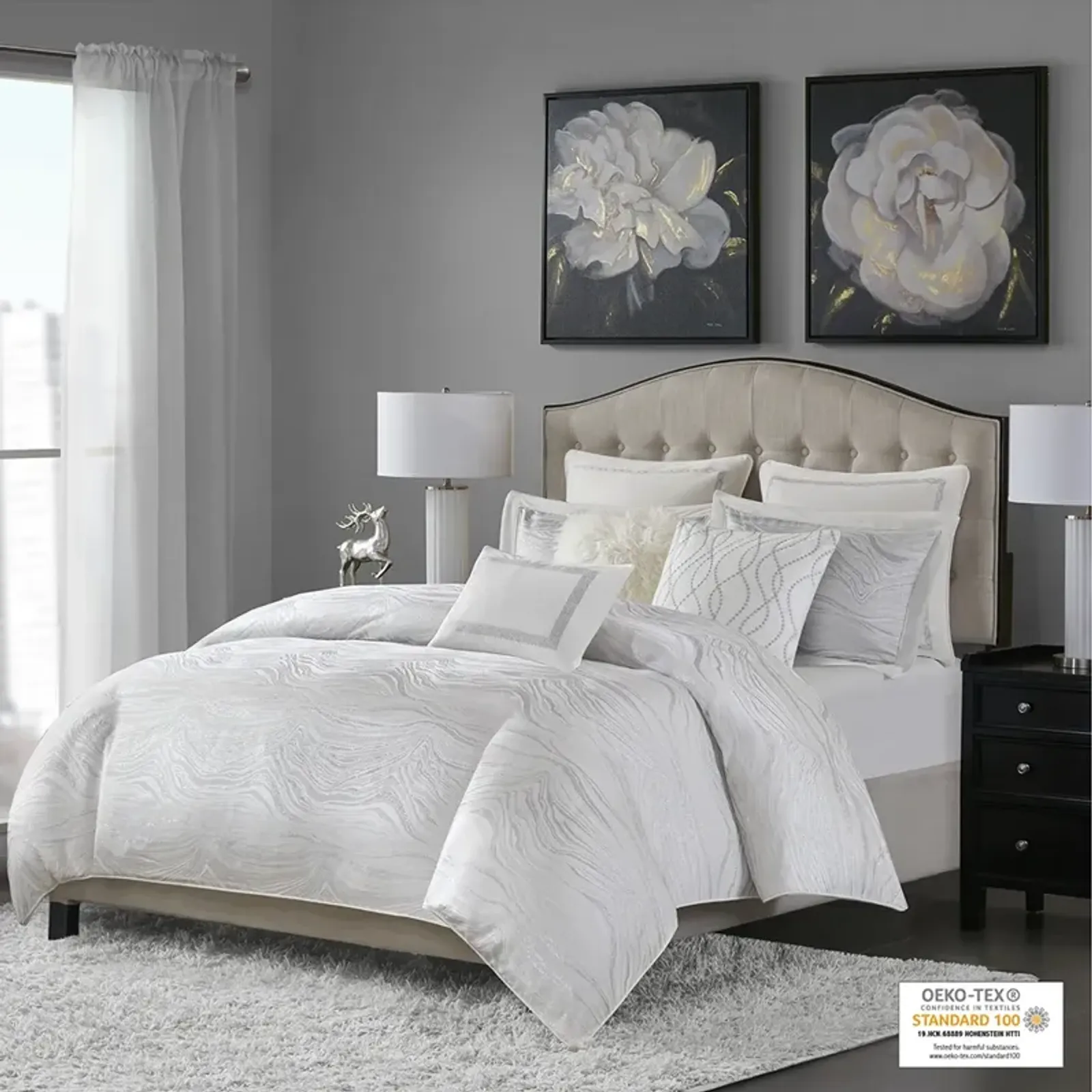 Madison Park Signature Hollywood Glam White Comforter Set