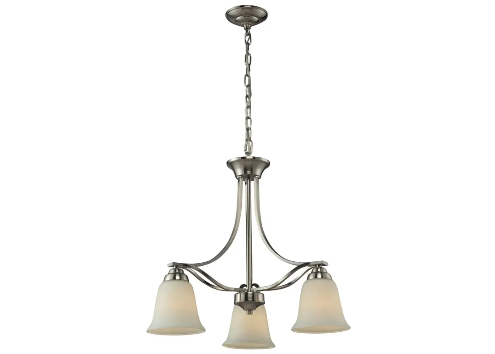 3 Light Chandelier In Brushed Nickel