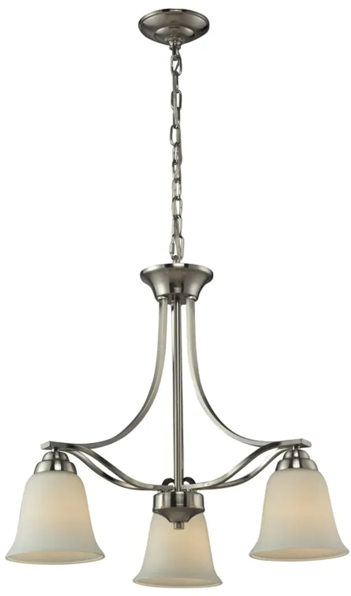 3 Light Chandelier In Brushed Nickel