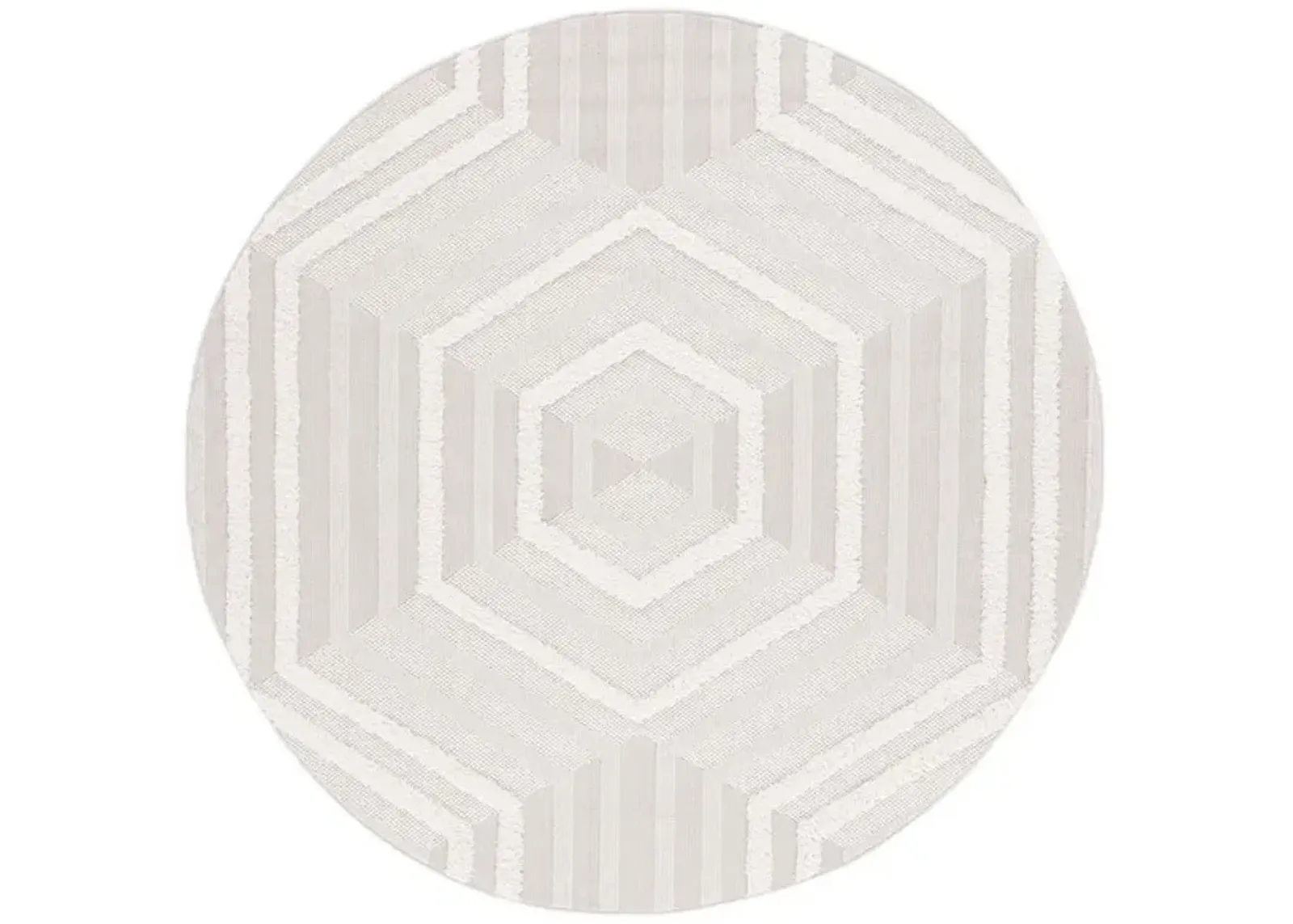 TRENDS 114 Beige 5'-3' X 5'-3' Round Round Rug