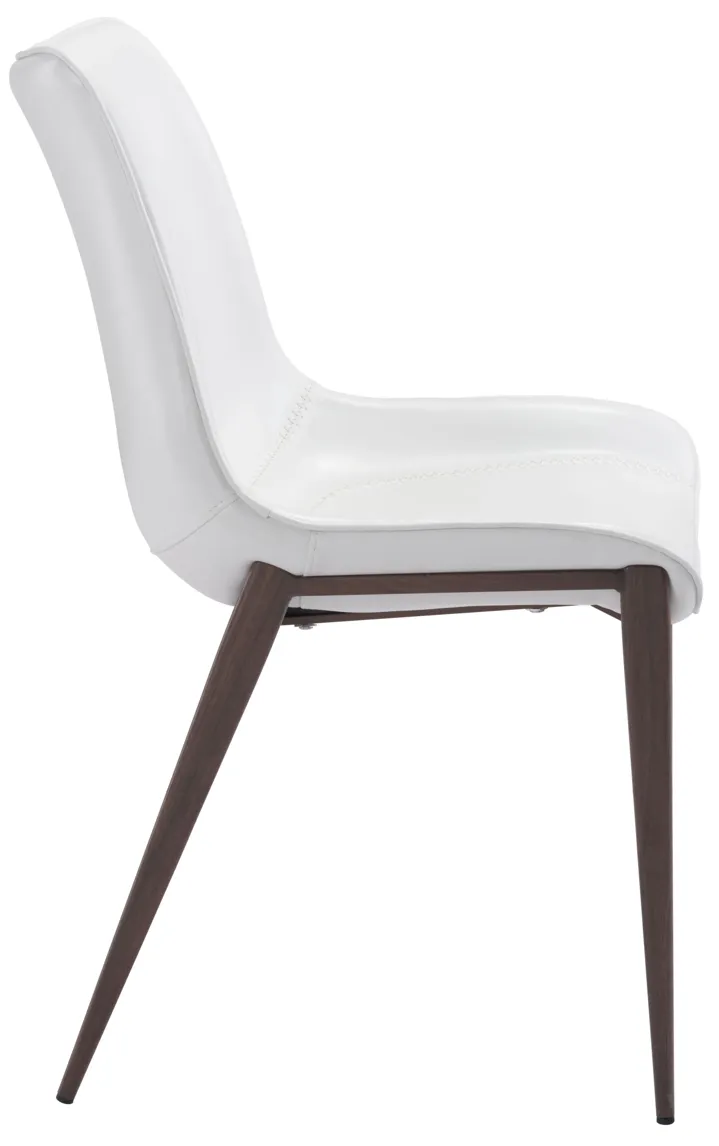 Magnus Dining Chair (Set of 2) White & Walnut