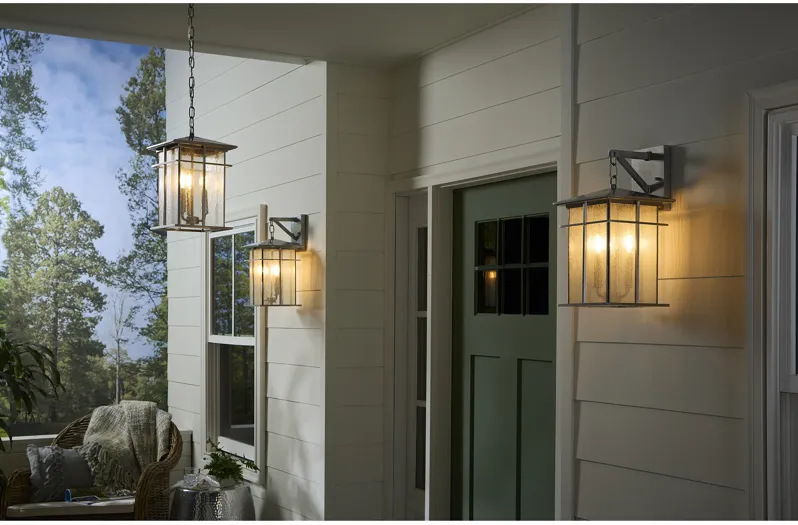 Oak Park 9" Wide 3-Light Outdoor Pendant - Antique Brushed Aluminum