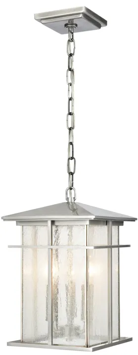 Oak Park 9" Wide 3-Light Outdoor Pendant - Antique Brushed Aluminum