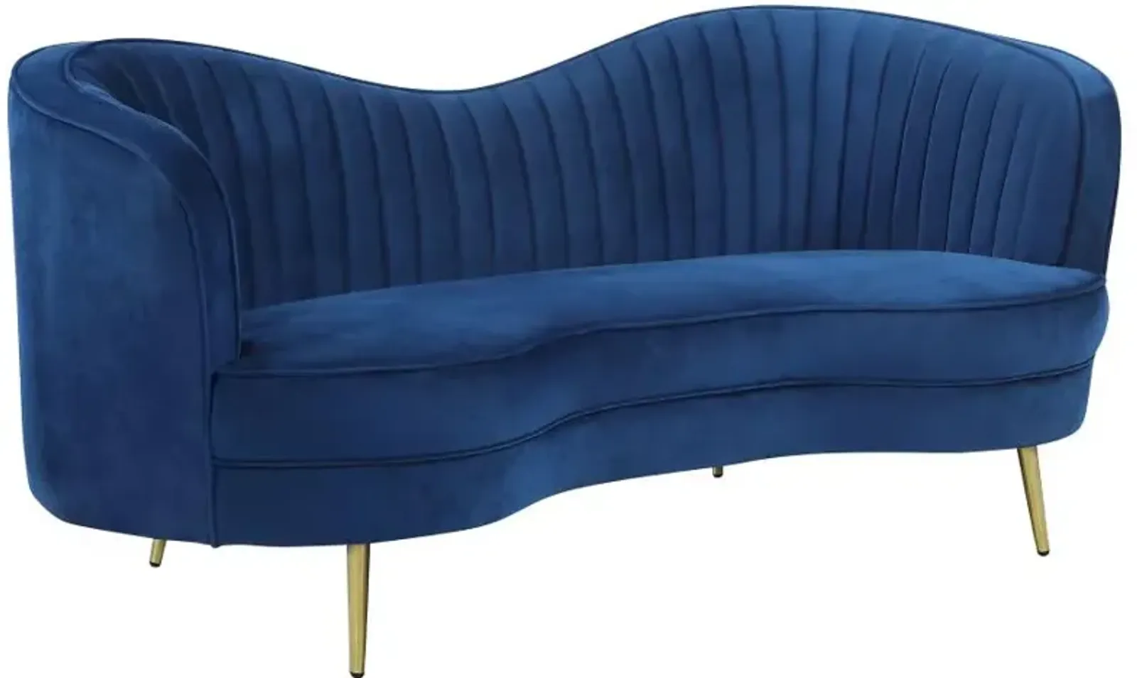 Sophia Upholstered Camel Back Loveseat Blue