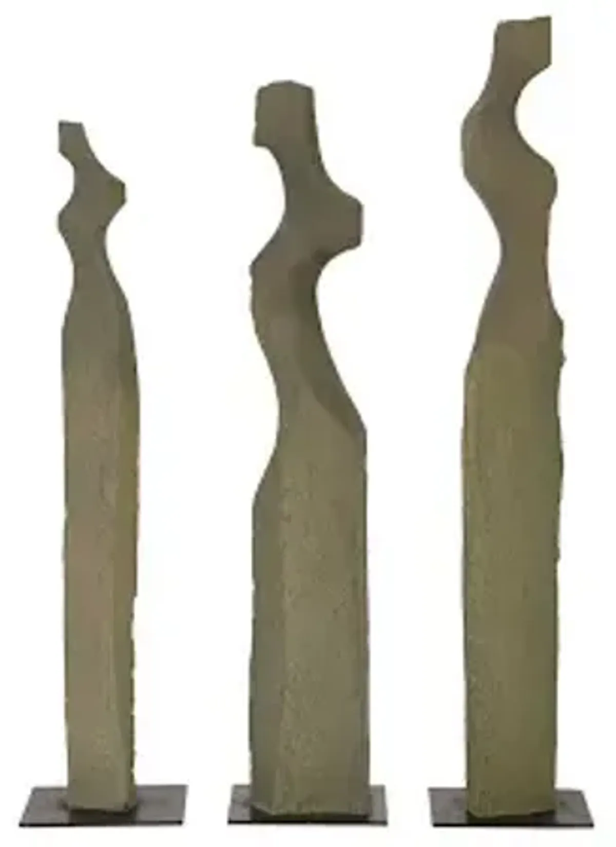 cast women sculptures, set of 3