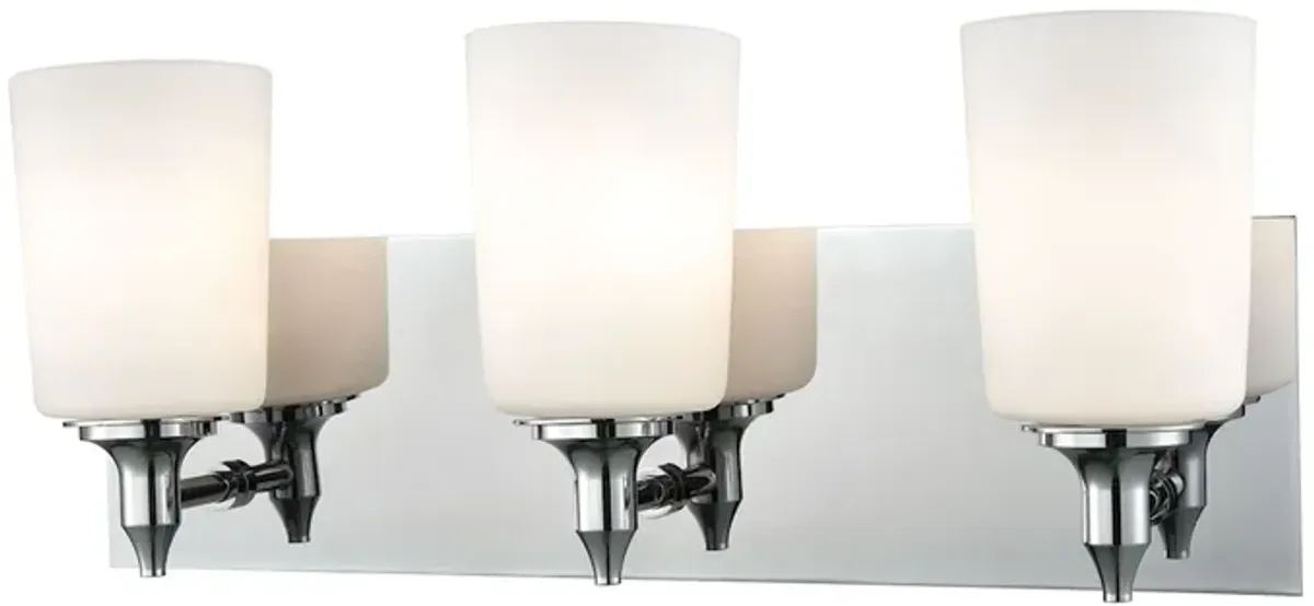 Alton Road 3-Light Vanity Lamp in Chrome with Opal Glass