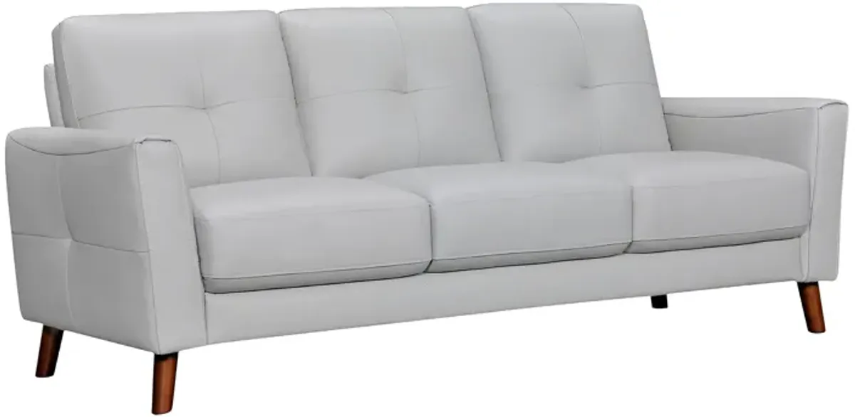 Almafi 82" Dove Gray Leather Sofa