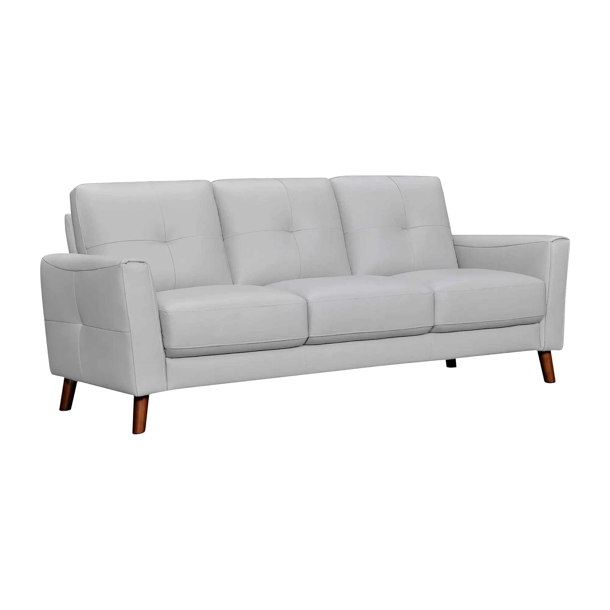 Almafi 82" Dove Gray Leather Sofa