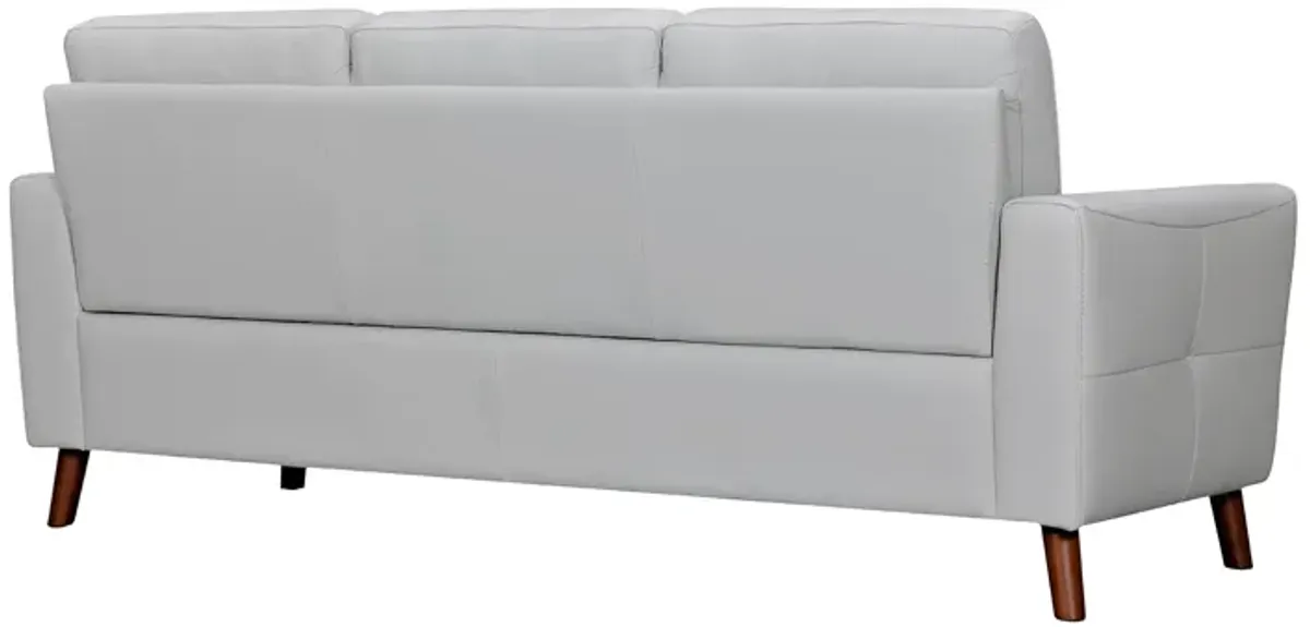 Almafi 82" Dove Gray Leather Sofa