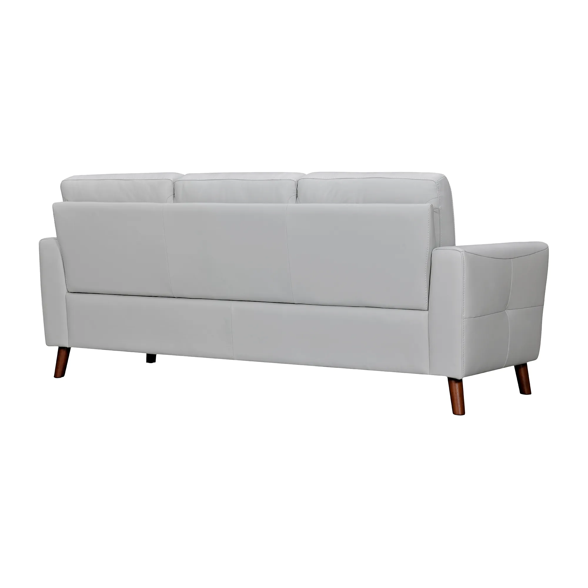 Almafi 82" Dove Gray Leather Sofa