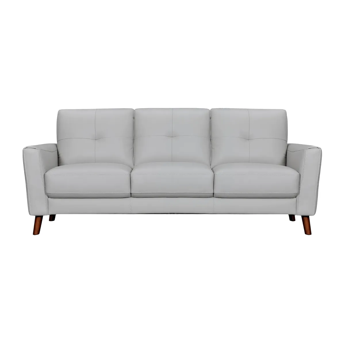 Almafi 82" Dove Gray Leather Sofa