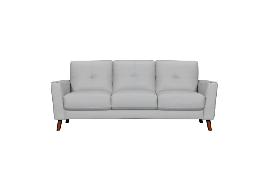 Almafi 82" Dove Gray Leather Sofa