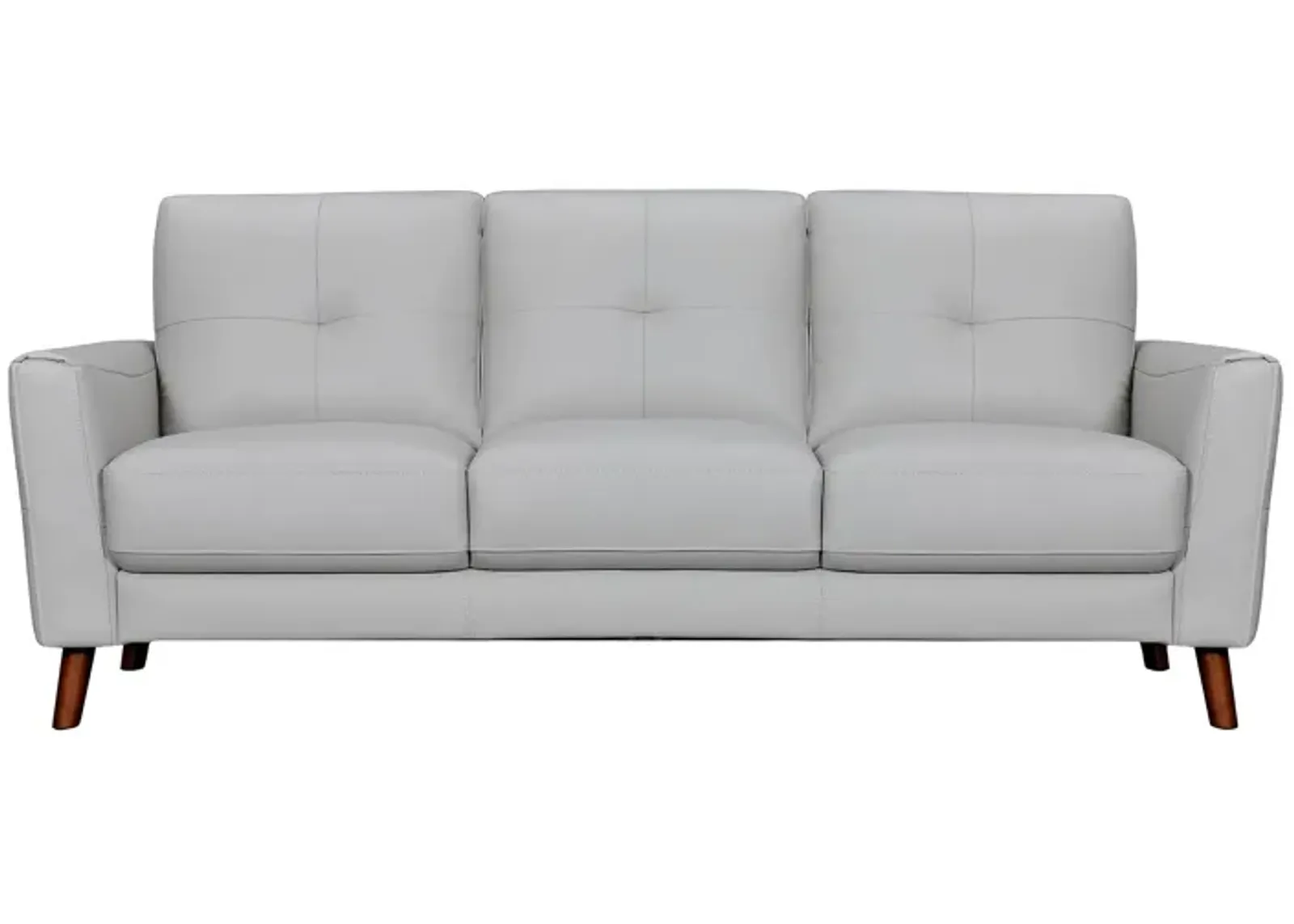 Almafi 82" Dove Gray Leather Sofa