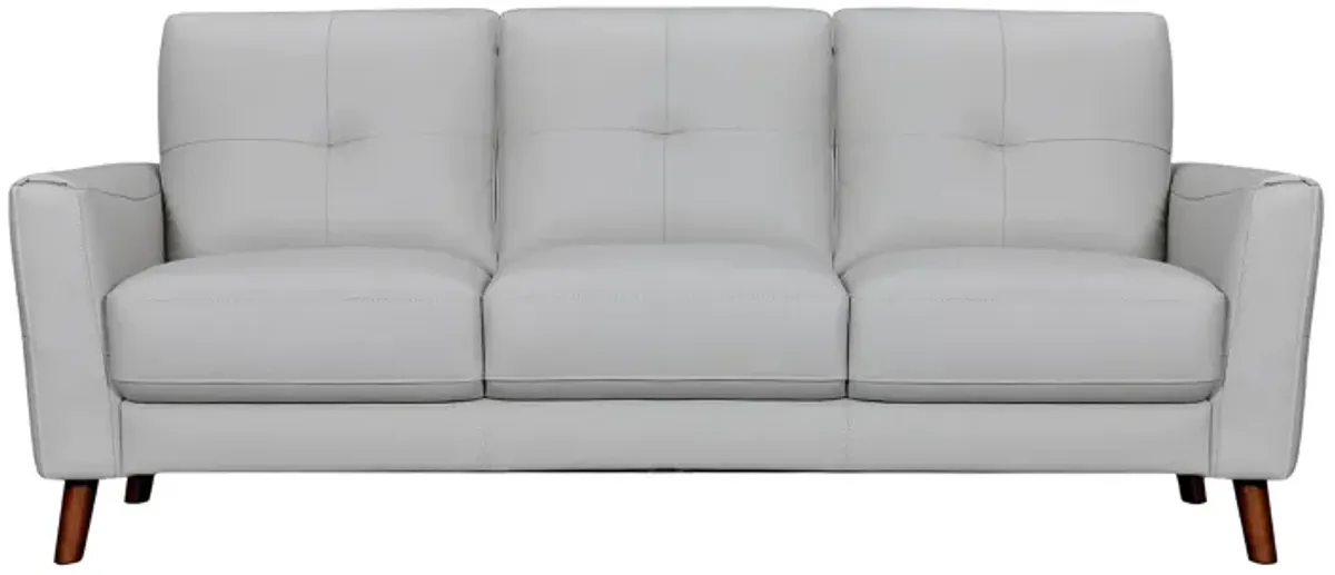 Almafi 82" Dove Gray Leather Sofa