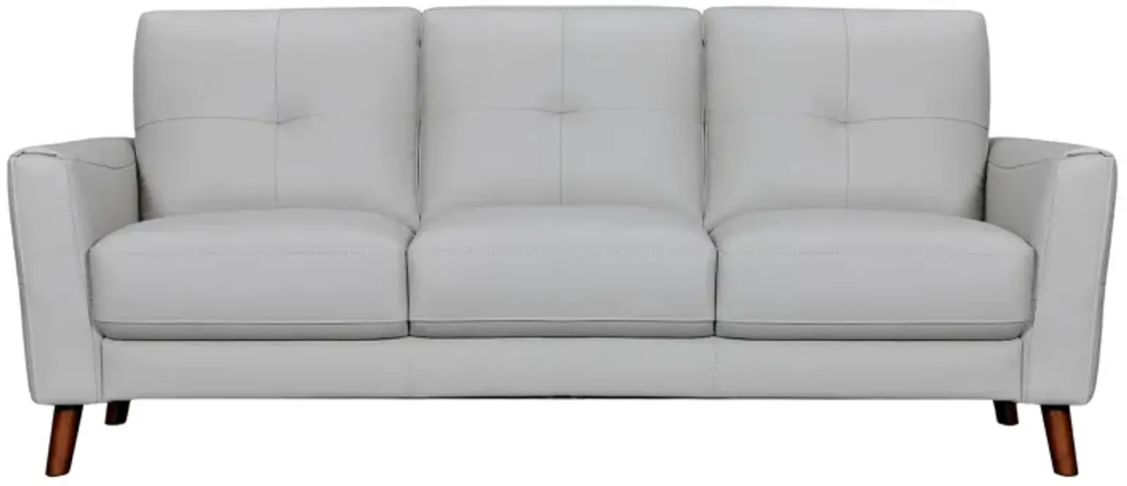 Almafi 82" Dove Gray Leather Sofa