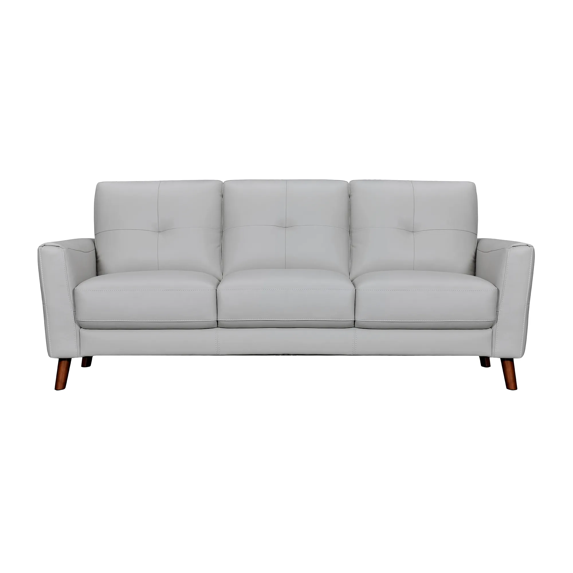 Almafi 82" Dove Gray Leather Sofa