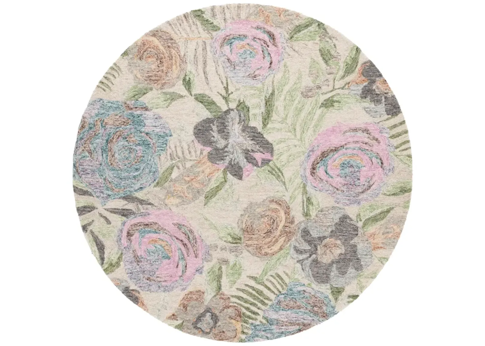 BLOSSOM 553 GREEN  6' x 6' Round Round Rug