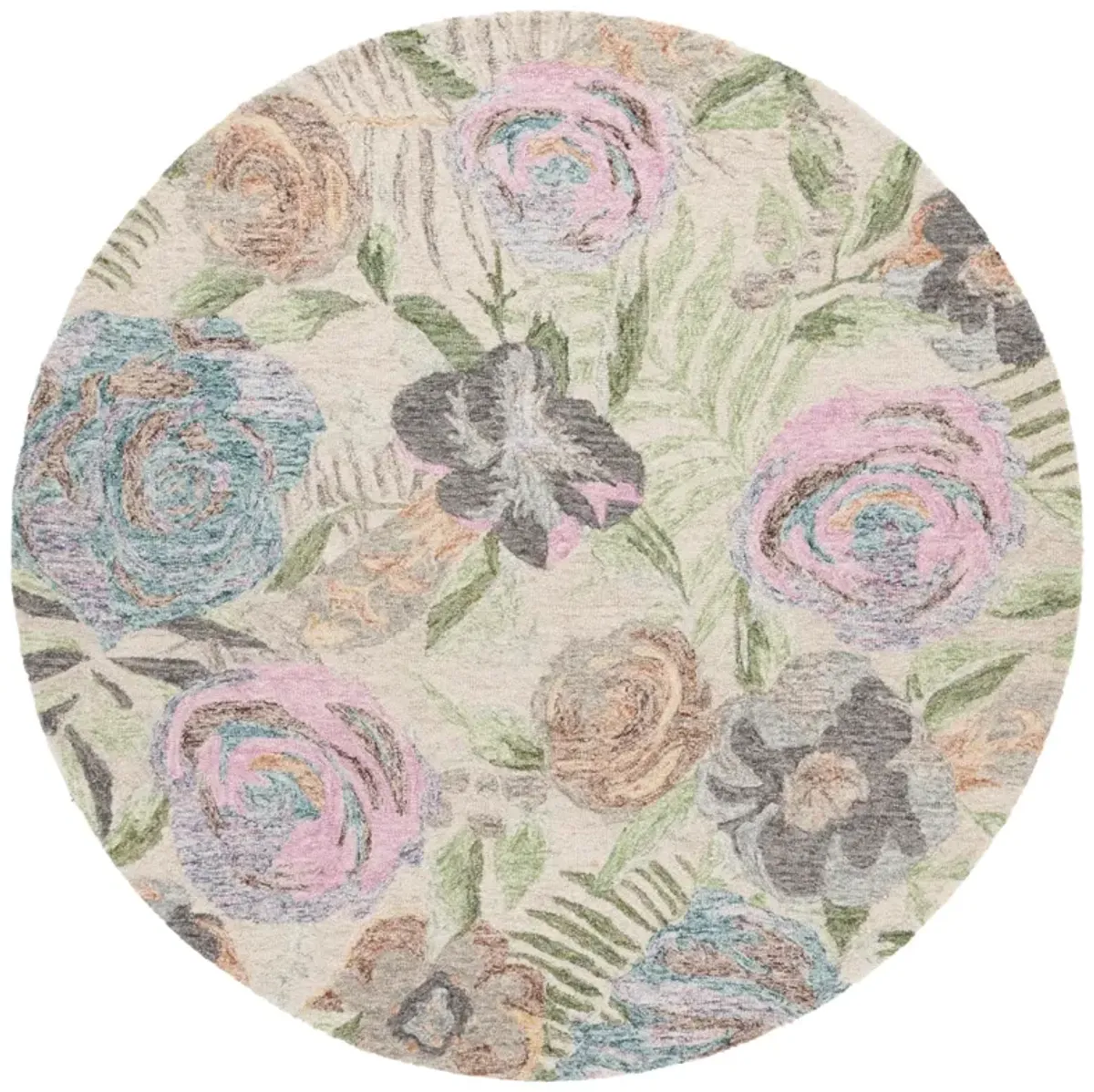 BLOSSOM 553 GREEN  6' x 6' Round Round Rug