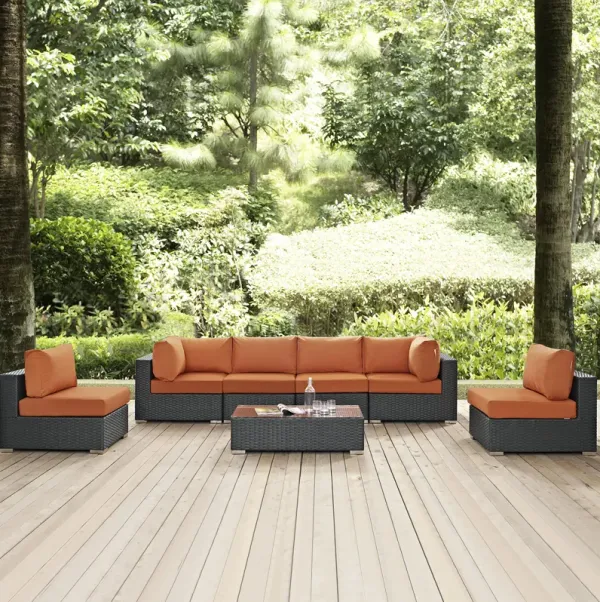 Sojourn 7 Piece Outdoor Patio Sunbrella® Sectional Set