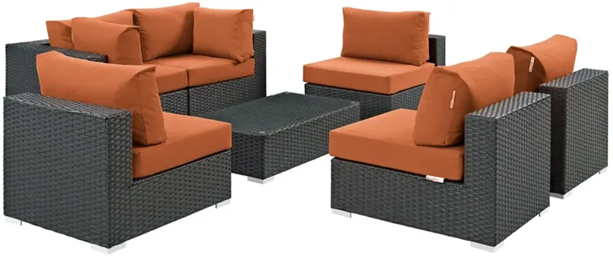 Sojourn 7 Piece Outdoor Patio Sunbrella® Sectional Set