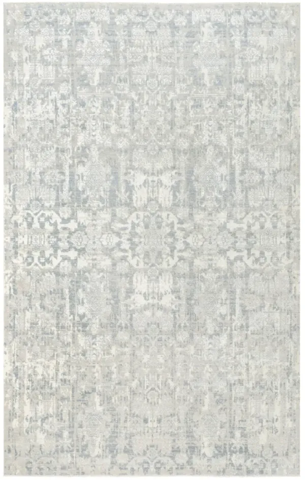 Couture Gray/White Classic/Updated NZ Wool/Tencel Blend 8' x 10' Rectangle Rug