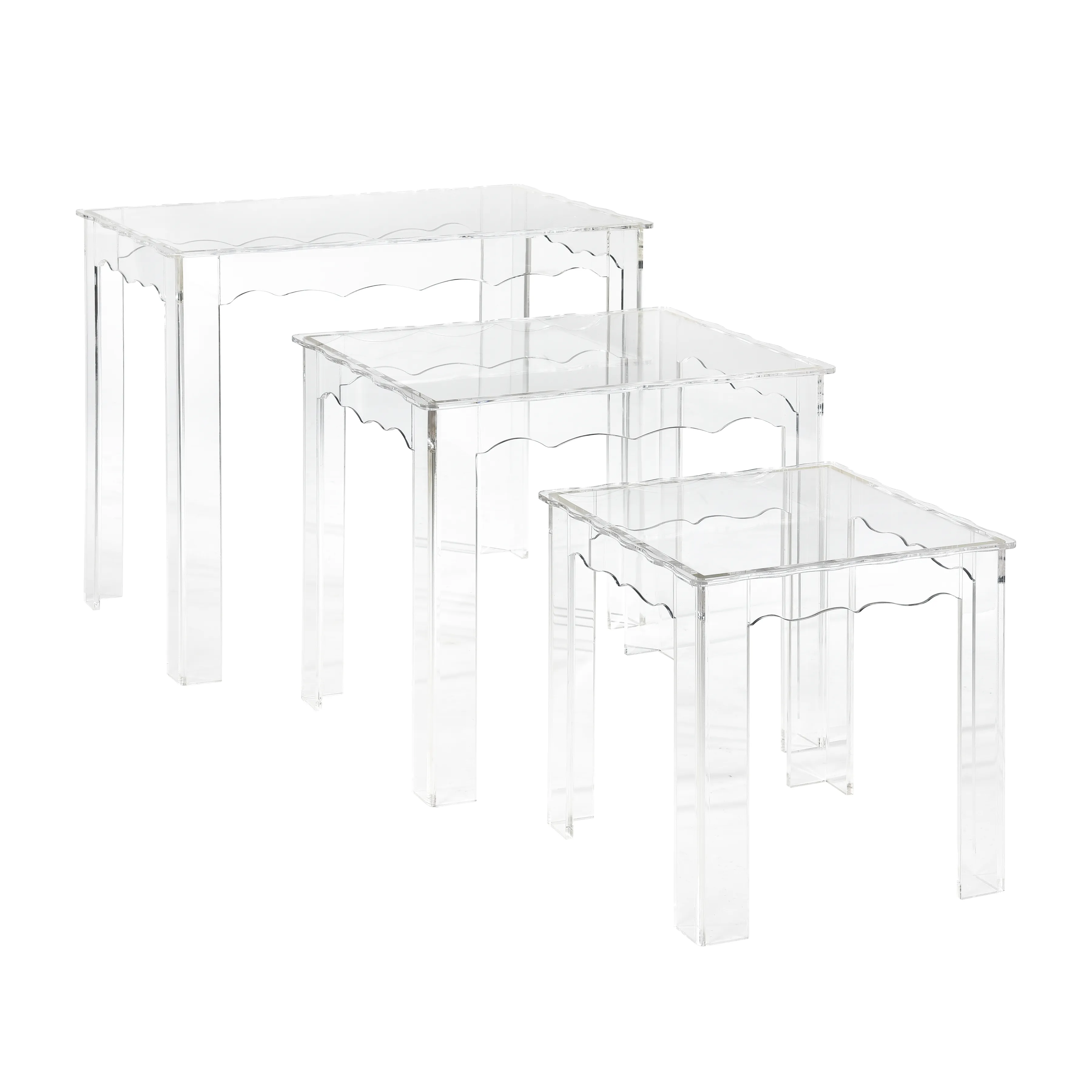 Jacobs Nesting Table - Set of 3 Square Clear