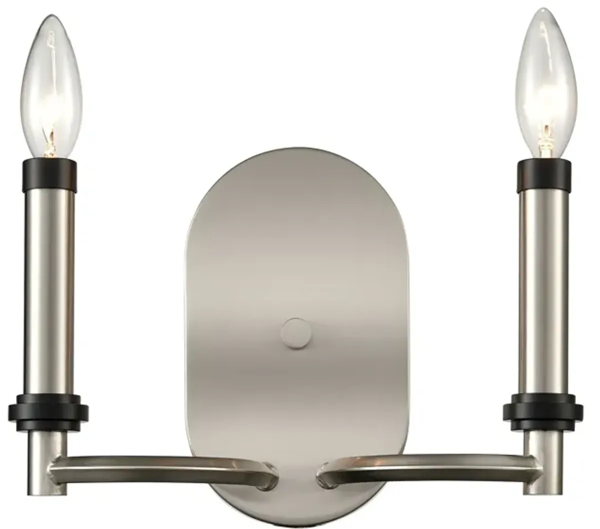 Sunsphere 10" High 2-Light Sconce - Satin Nickel