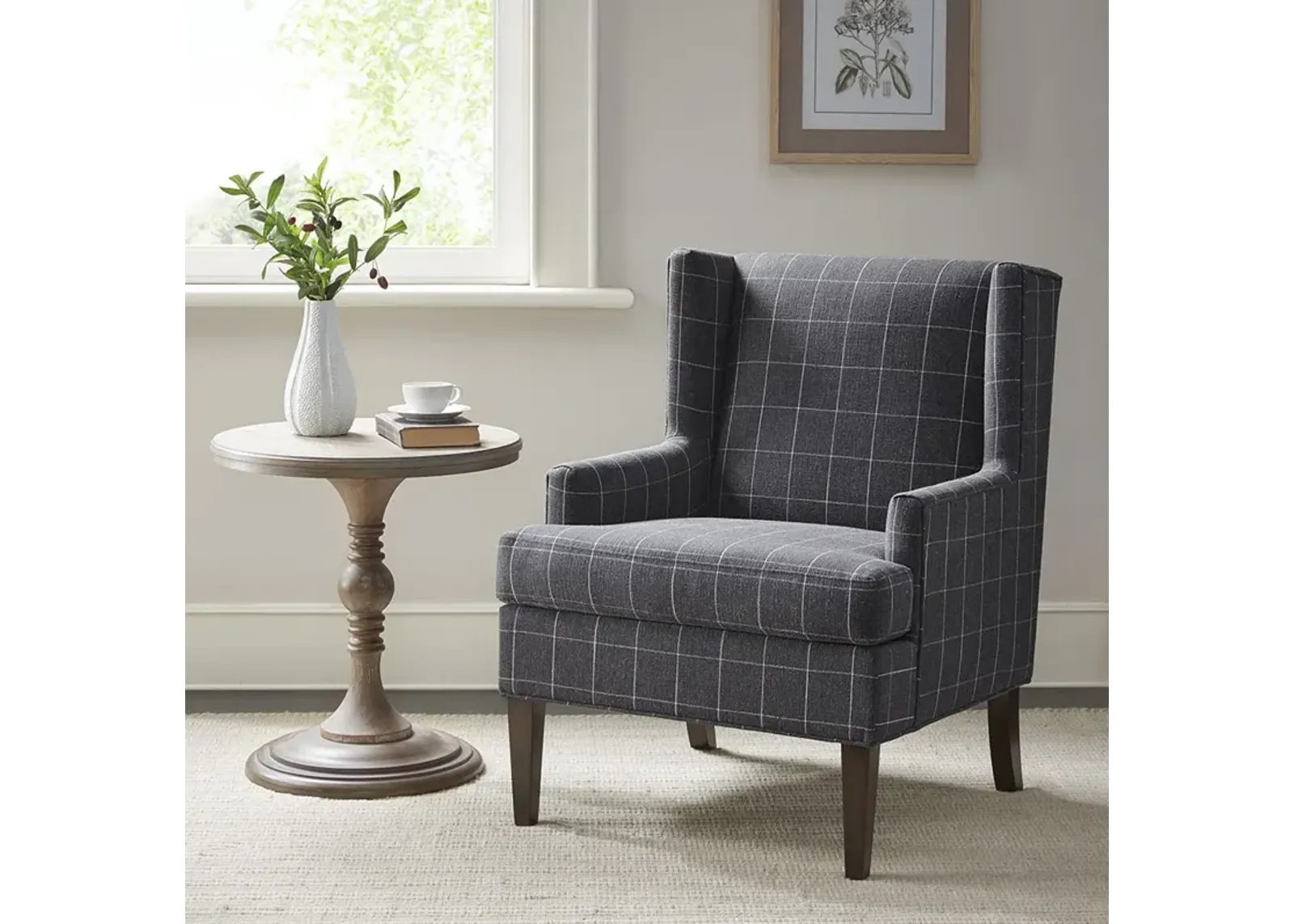 Martha Stewart Decker Charcoal Accent Chair