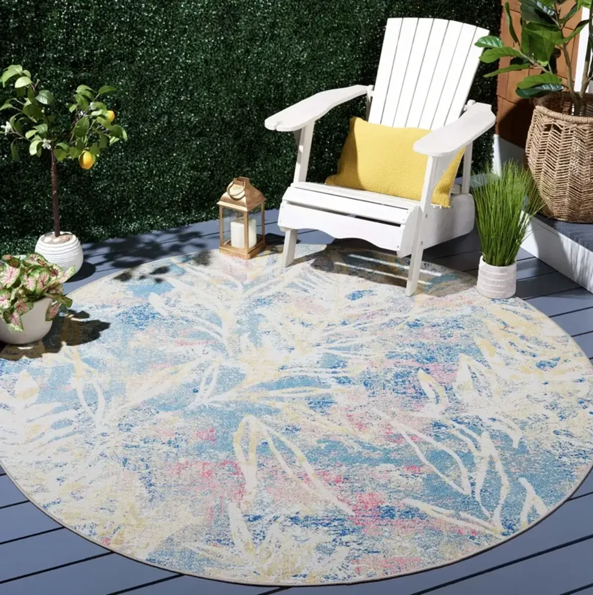 BARBADOS 512 Blue 6'-6' X 6'-6' Round Round Rug