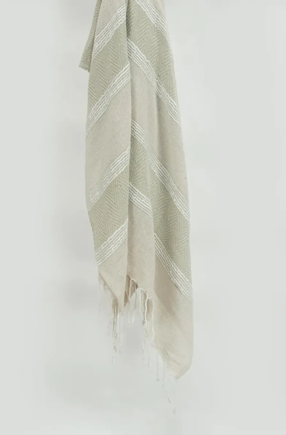 Stripe And Chevron Natural  Throw