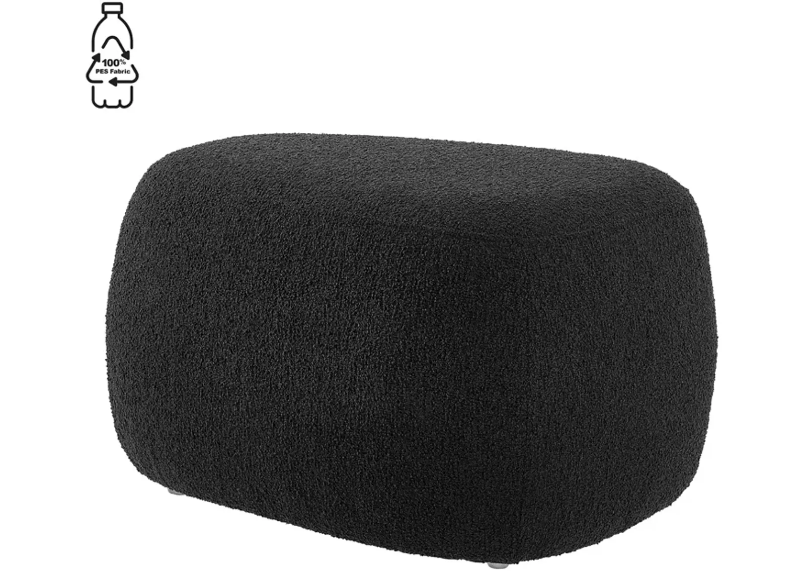 Carlese Fabric Small Ottoman,  Palladian Charcoal 