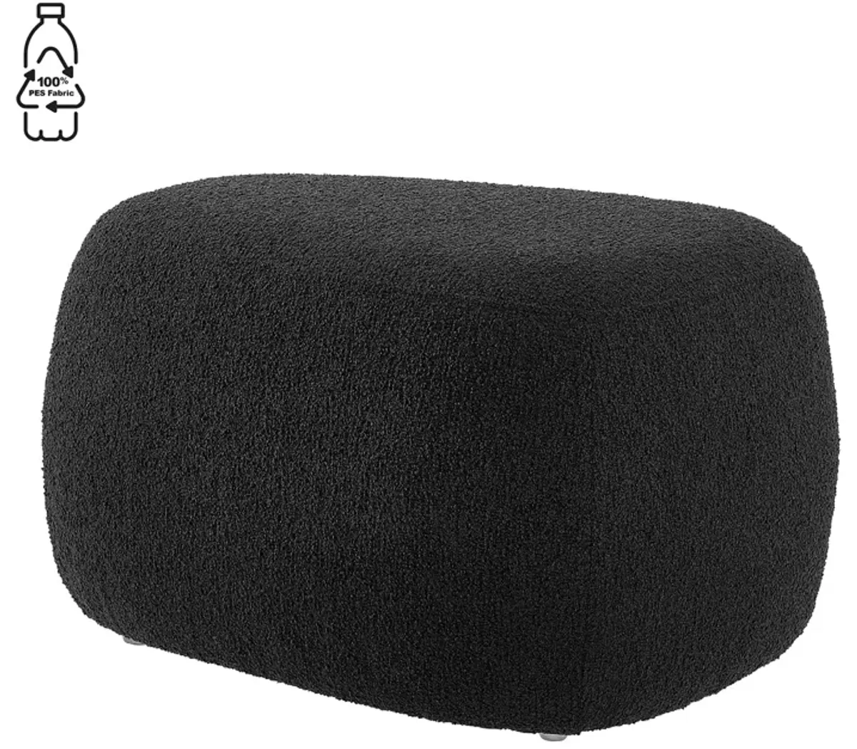 Carlese Fabric Small Ottoman,  Palladian Charcoal 