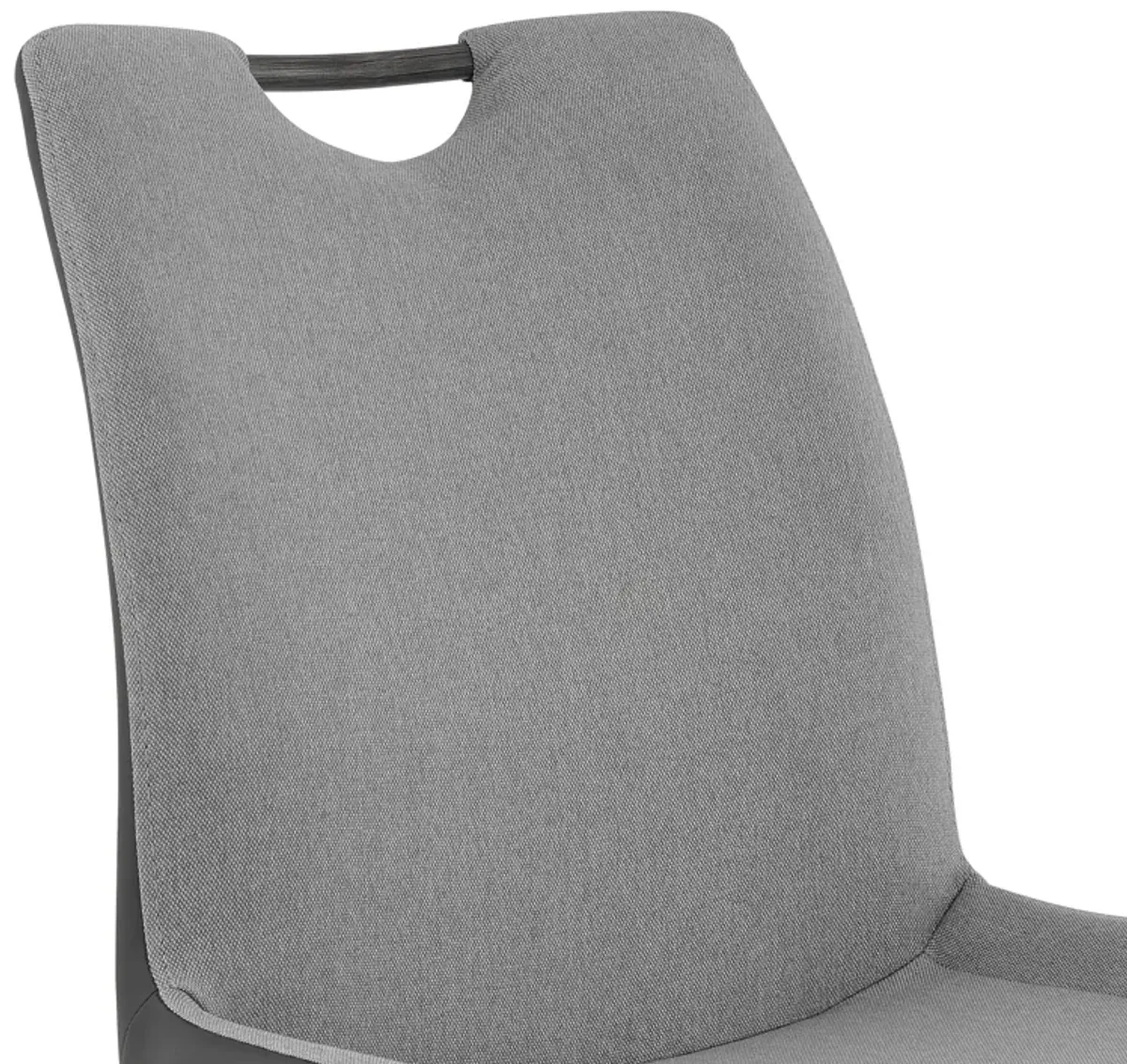 Coronado Contemporary Dining Chair in Gray Powder Coated Finish and Pewter Fabric - Set of 2