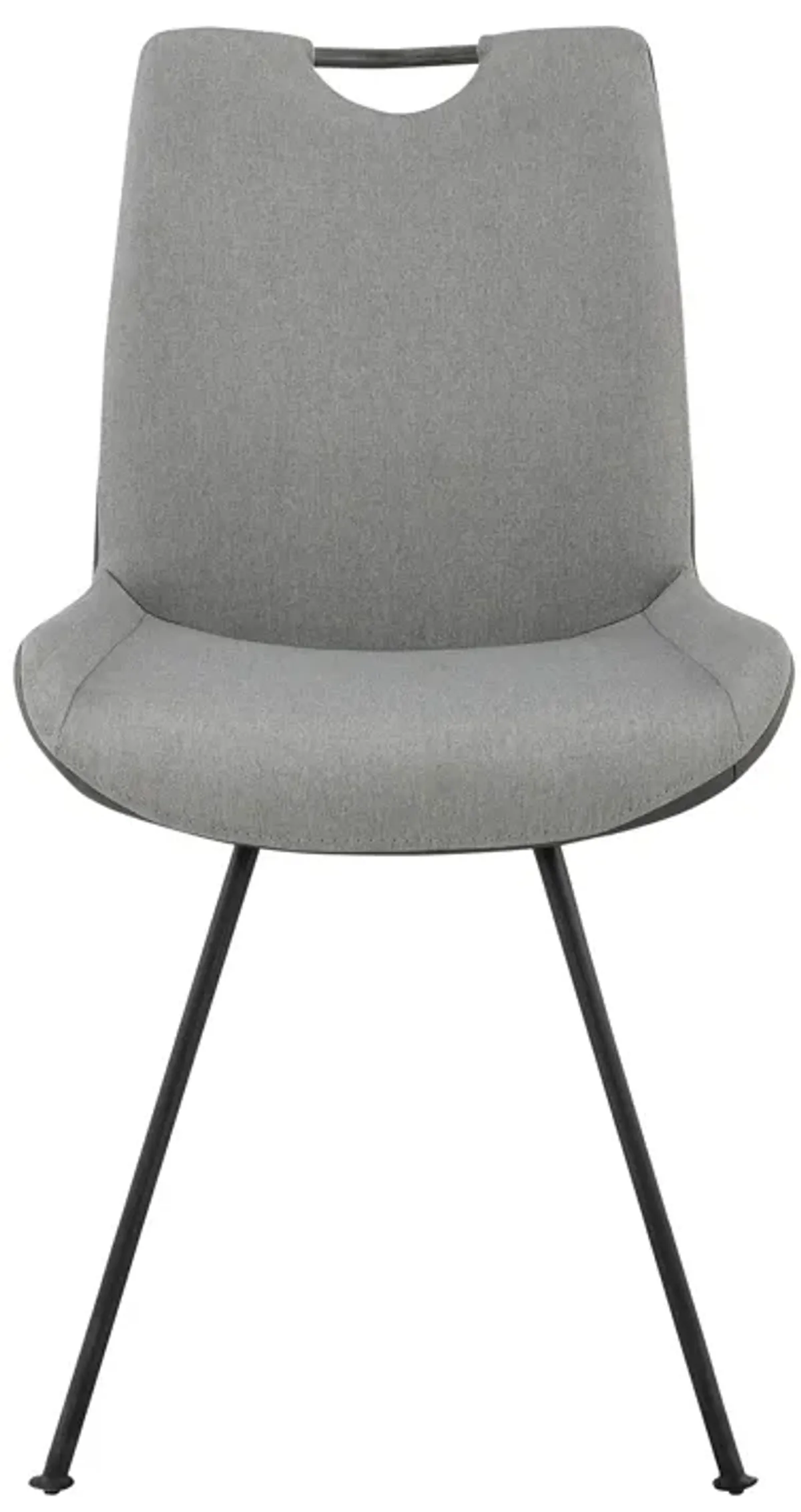 Coronado Contemporary Dining Chair in Gray Powder Coated Finish and Pewter Fabric - Set of 2