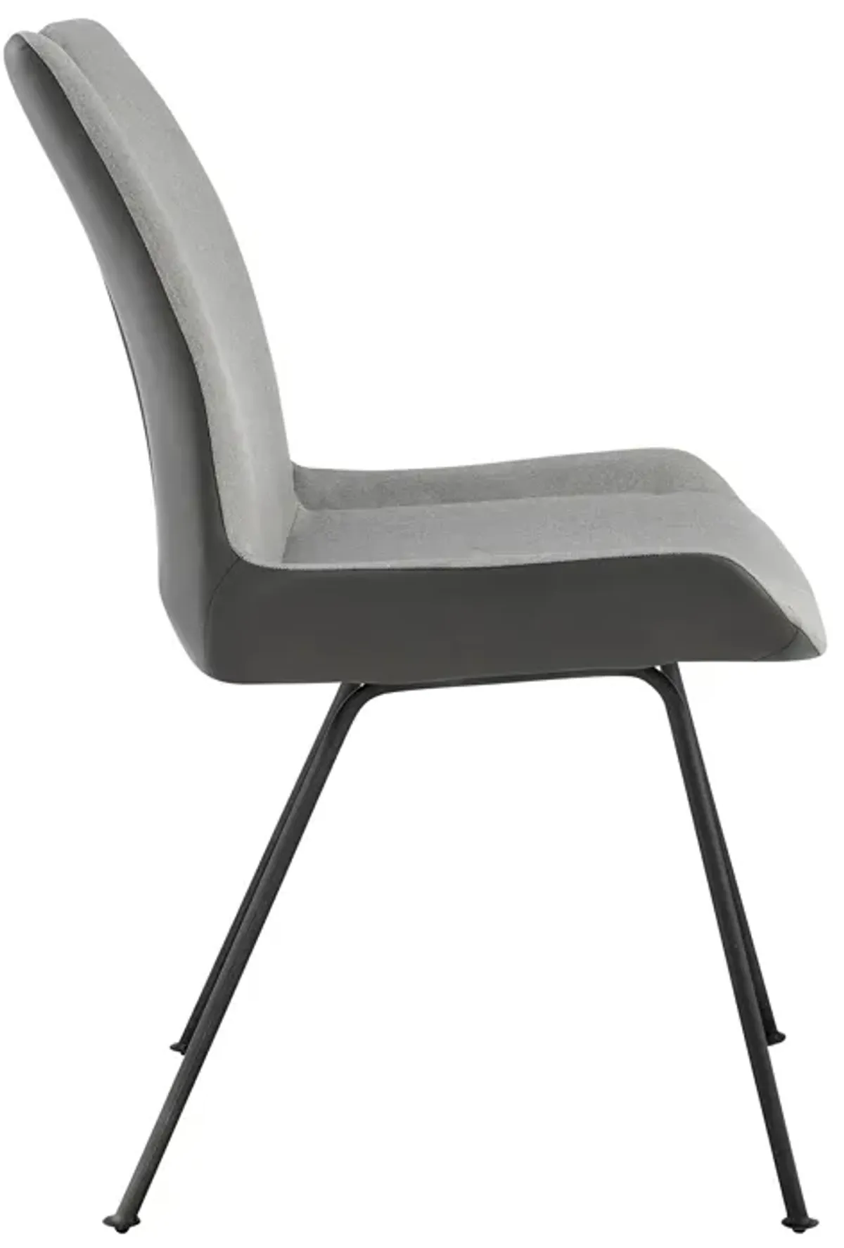 Coronado Contemporary Dining Chair in Gray Powder Coated Finish and Pewter Fabric - Set of 2