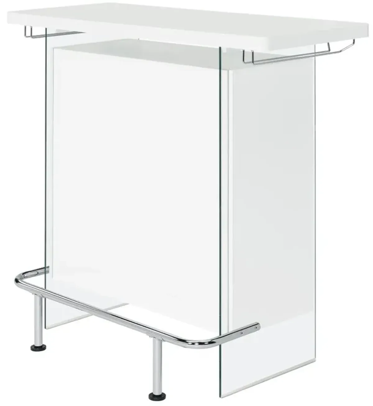 Acosta Rectangular Bar Unit with Footrest and Glass Side Panels