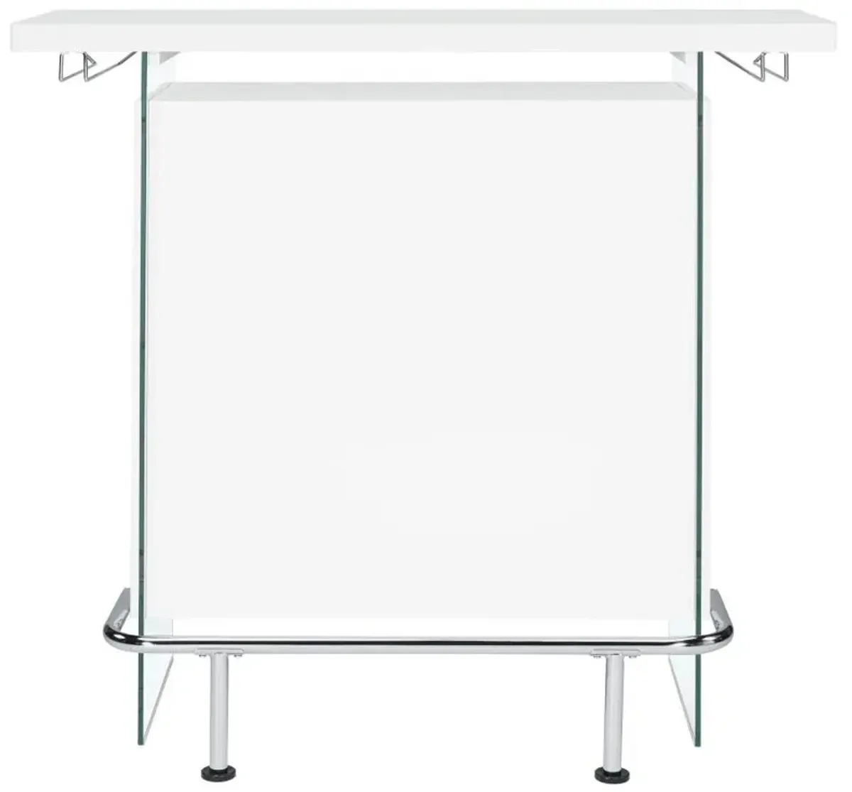 Acosta Rectangular Bar Unit with Footrest and Glass Side Panels