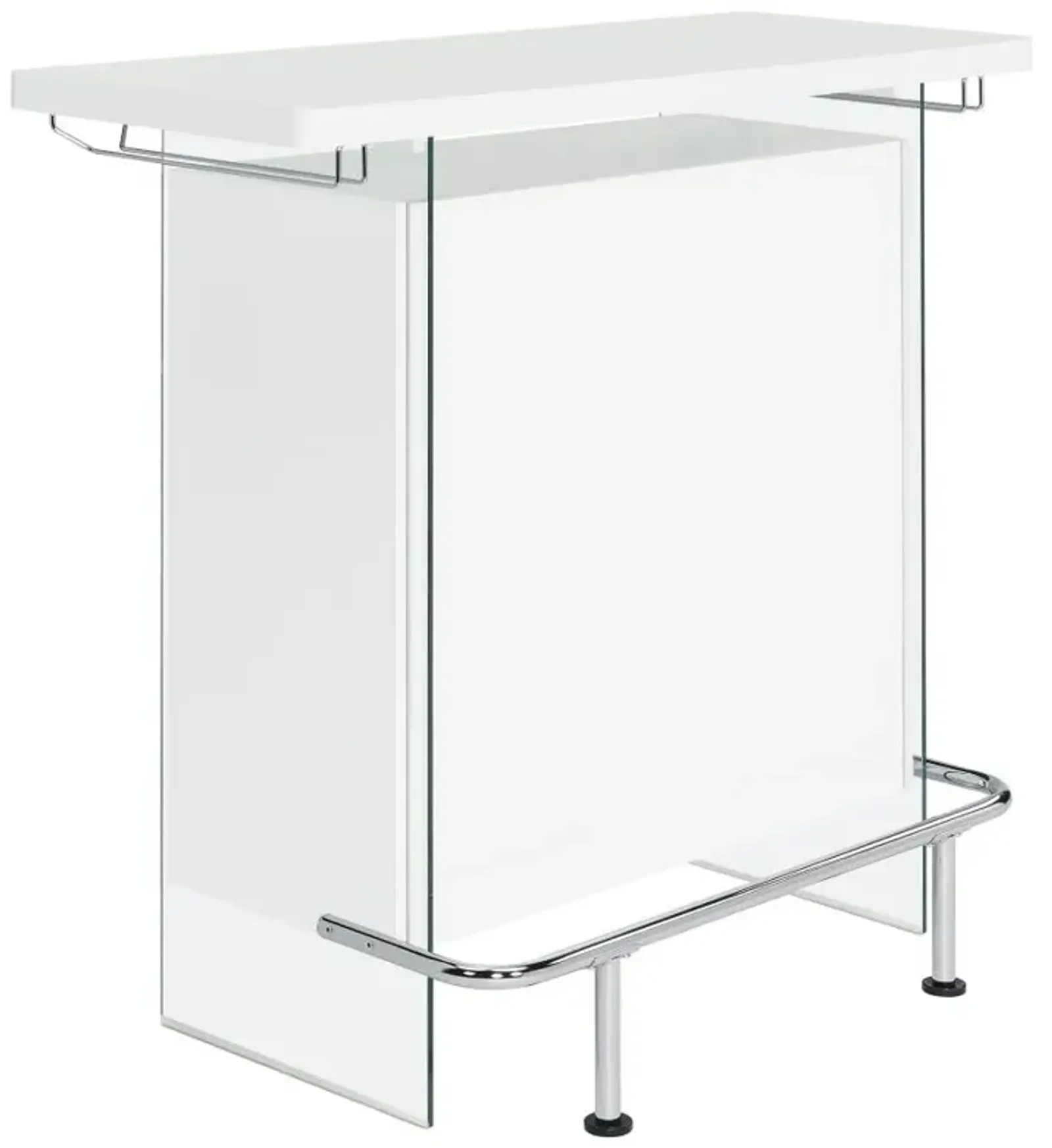 Acosta Rectangular Bar Unit with Footrest and Glass Side Panels