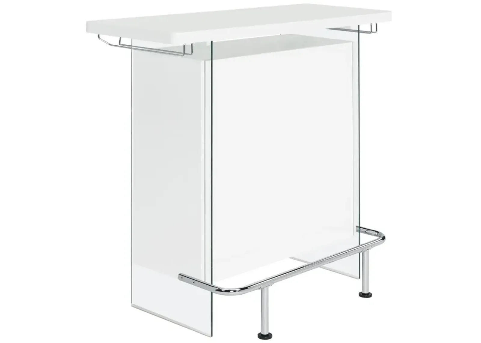 Acosta Rectangular Bar Unit with Footrest and Glass Side Panels