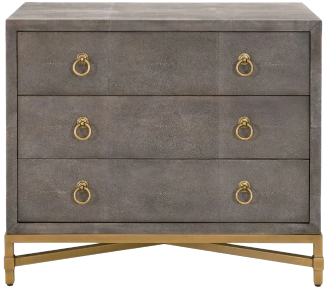 Strand Shagreen 3-Drawer Nightstand