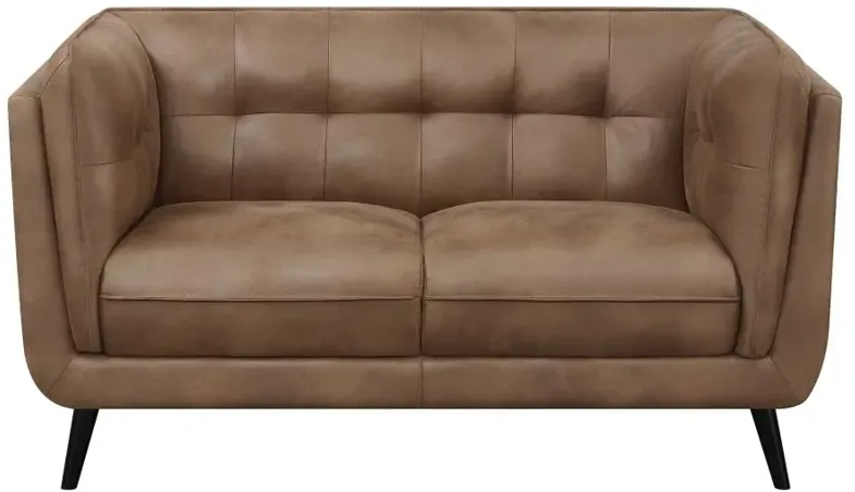 Abby Upholstered Button Tufted Loveseat