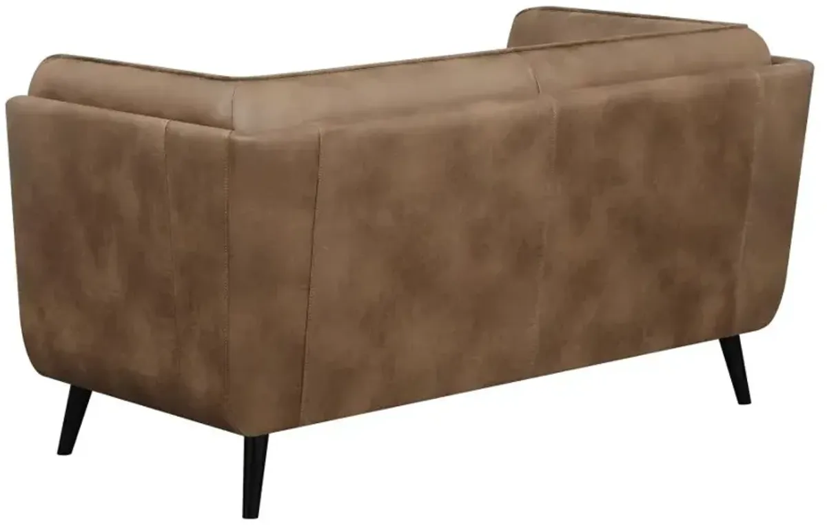 Abby Upholstered Button Tufted Loveseat