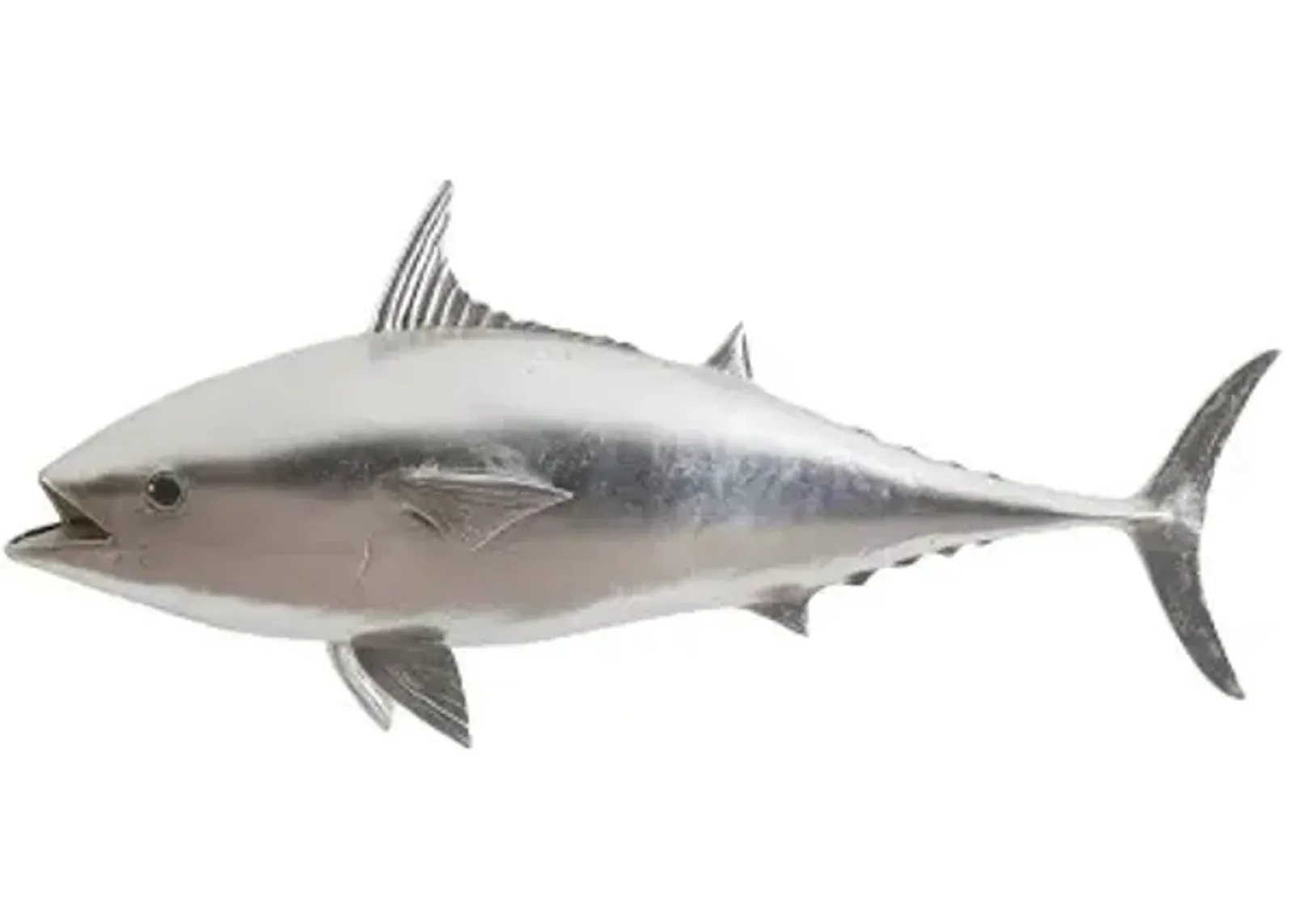 mackerel fish wall sculpture, resin, silver leaf