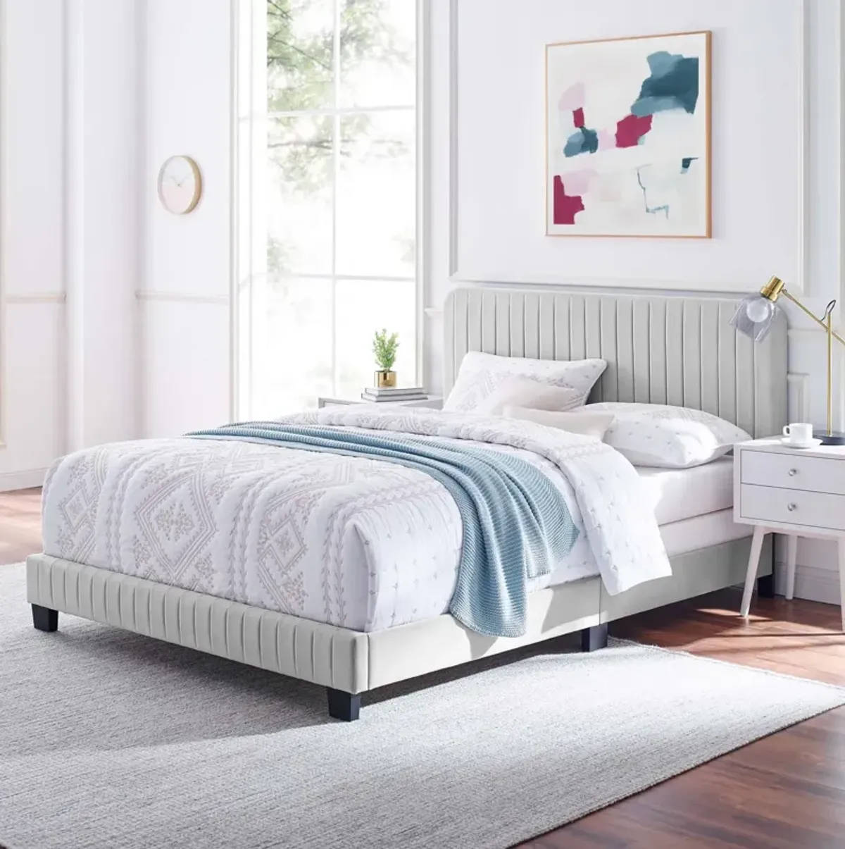 Celine Channel Tufted Performance Velvet King Bed