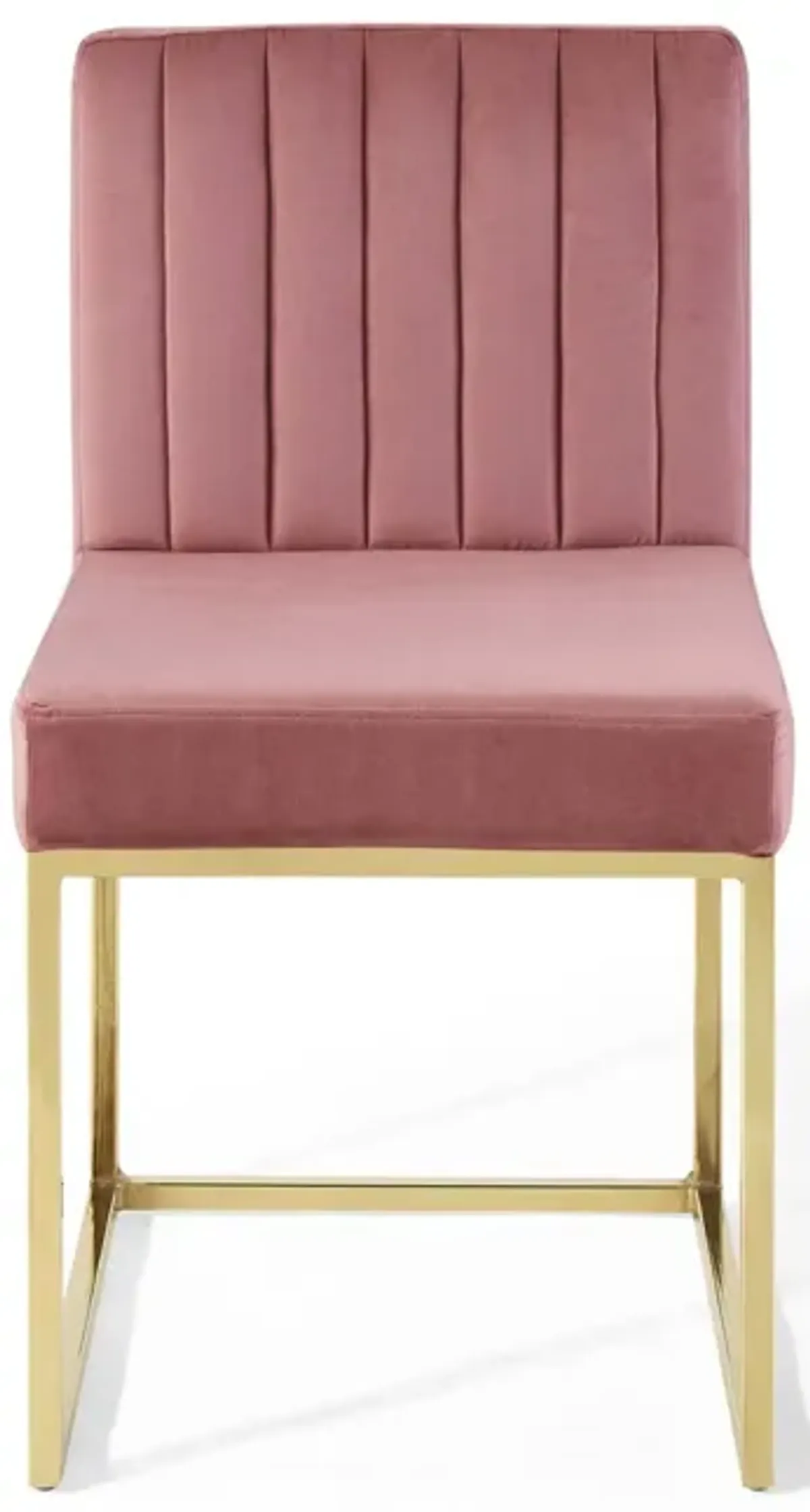 Carriage Channel Tufted Sled Base Performance Velvet Dining Chair