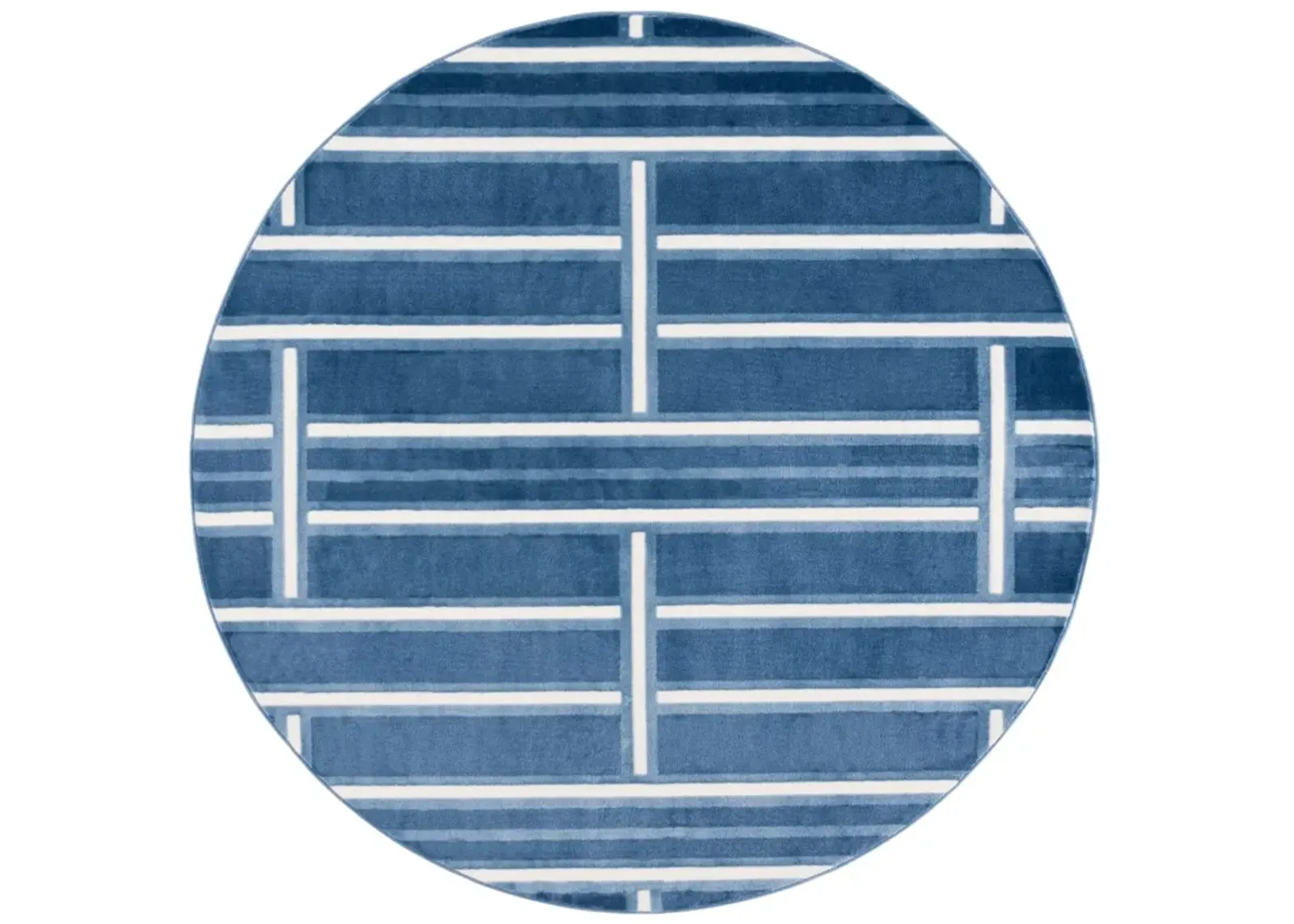 GROOVE 118 BLUE  6'-7' x 6'-7' Round Round Rug