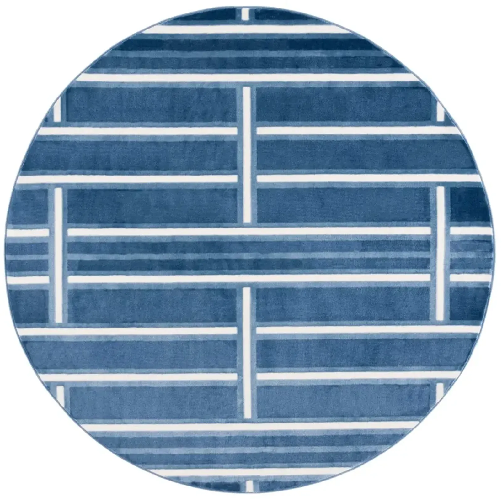 GROOVE 118 BLUE  6'-7' x 6'-7' Round Round Rug