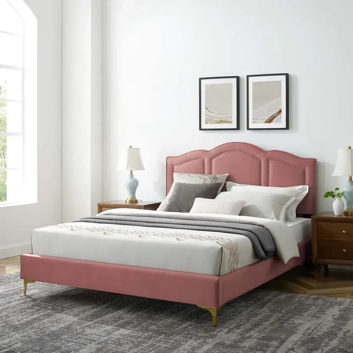 Emerson Performance Velvet King Platform Bed