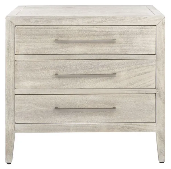 Ariella 3 Drawer Wood Nightstand